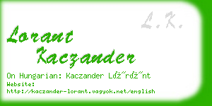 lorant kaczander business card
